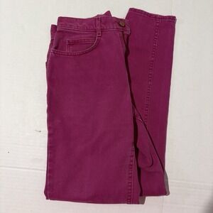 Lee Jeans Regular Fit Straight Dark Pink Size 7 Tapered Leg Vintage Style Cute
